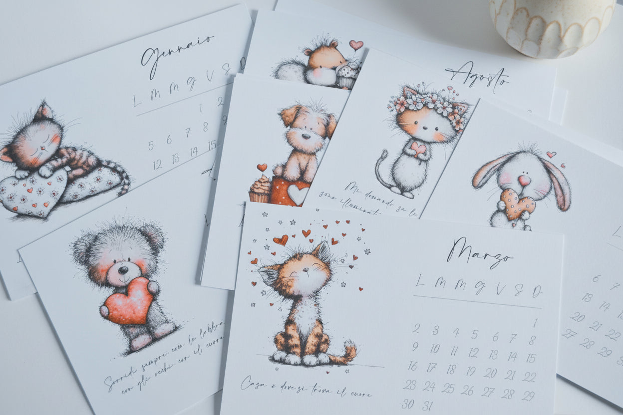 Calendario Calligrafico Digitale "Il Tempo dei piccoli passi"