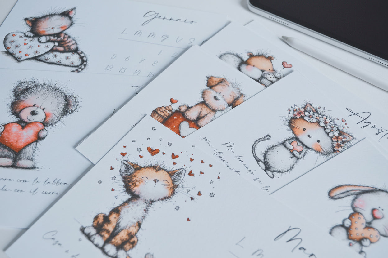 Calendario Calligrafico Digitale "Il Tempo dei piccoli passi"