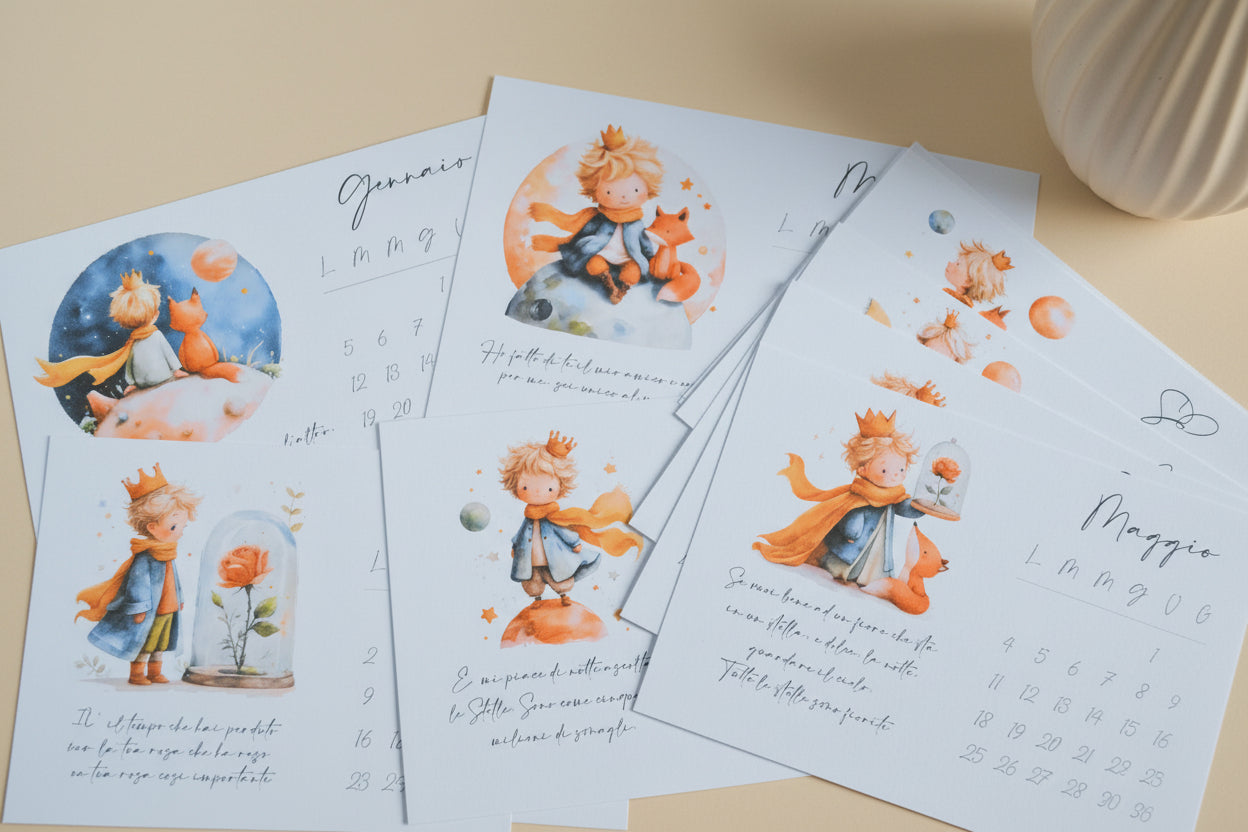 Calendario Calligrafico Digitale "Il Piccolo Principe"